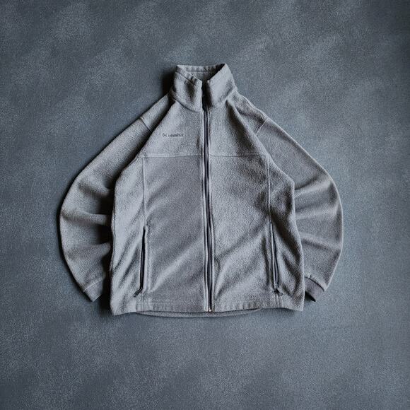 Columbia Grey Fleece Full Zip Jacket Youth XL 18-20 - Picture 1 of 7